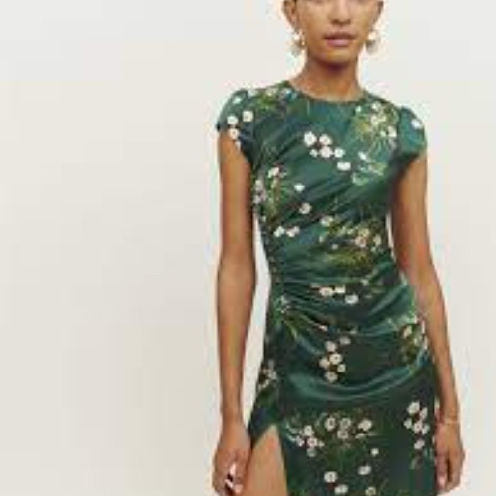 Reformation Birch Silk Dress in color buena - size 6 NWT